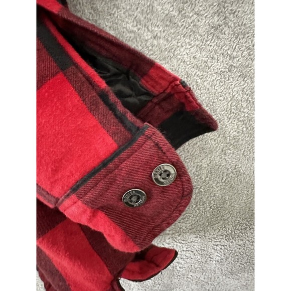 Authentic Dickies Flannel Hooded Red Plaid Quilted Full Zip Jacket Hoodie XL - Picture 12 of 13